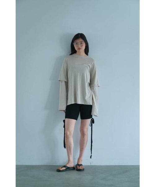 marjour（マージュール）の「MUTED TONES LAYERED LIKE TEE（Tシャツ/カットソー・レディース・ピンク/チャコールグレー/ベージュ・M）」の15枚目の写真