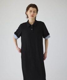 【RIM.ARK/リムアーク】Polo design maxi OP/ポロデザインマキシワンピース/シャツワンピース
