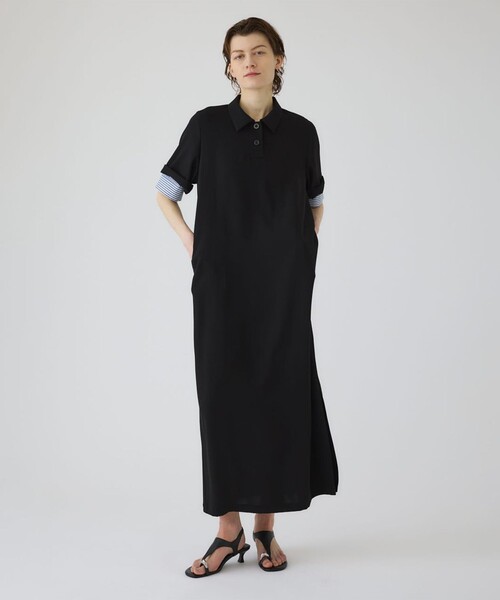 RIM.ARK(リムアーク)の「【RIM.ARK/リムアーク】Polo design maxi OP/ポロデザインマキシワンピース/シャツワンピース(ワンピース・レディース・ダークブラウン/ブラック・36/38)」の9枚目の写真