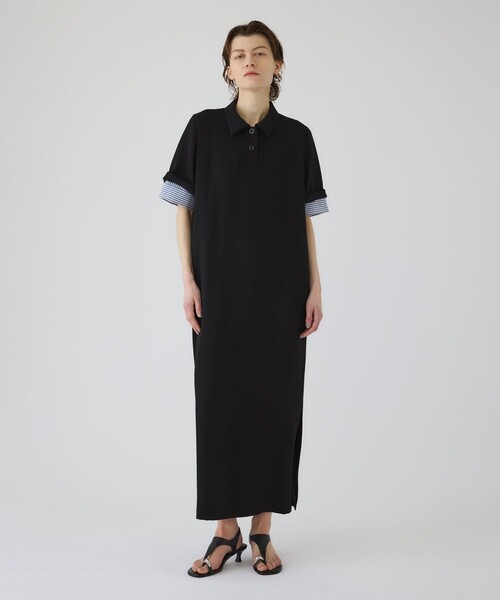 RIM.ARK(リムアーク)の「【RIM.ARK/リムアーク】Polo design maxi OP/ポロデザインマキシワンピース/シャツワンピース(ワンピース・レディース・ダークブラウン/ブラック・36/38)」の6枚目の写真