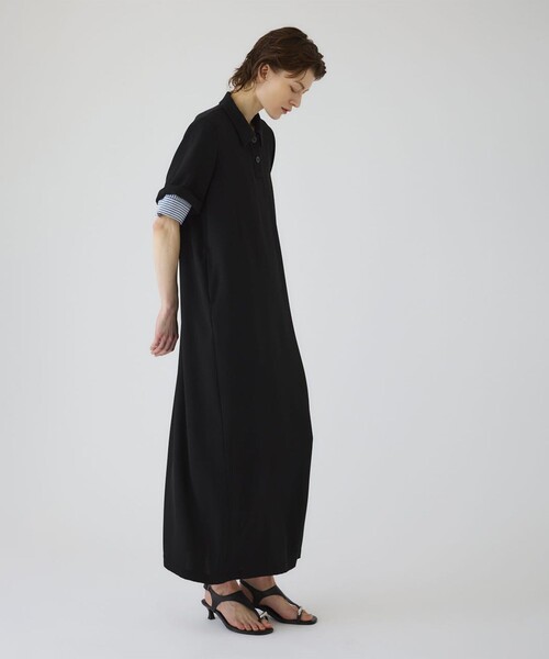 RIM.ARK(リムアーク)の「【RIM.ARK/リムアーク】Polo design maxi OP/ポロデザインマキシワンピース/シャツワンピース(ワンピース・レディース・ダークブラウン/ブラック・36/38)」の5枚目の写真