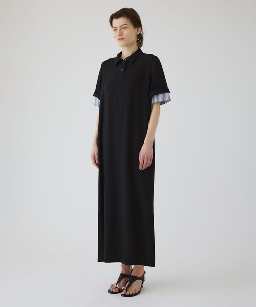 RIM.ARK(リムアーク)の「【RIM.ARK/リムアーク】Polo design maxi OP/ポロデザインマキシワンピース/シャツワンピース(ワンピース・レディース・ダークブラウン/ブラック・36/38)」の3枚目の写真