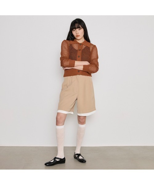 COMMON+HAUS(コモンハウス)の「レイヤード風ショートパンツ(その他パンツ・レディース・ブラック/ベージュ/ブラウン・S/M/L)」の15枚目の写真