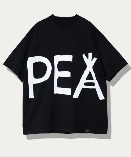 go slow caravan(ゴースローキャラバン)の「USA/C PEACE びっくり BIG TEE(Tシャツ/カットソー・メンズ・ホワイト/ブラック・X-LARGE)」の2枚目の写真