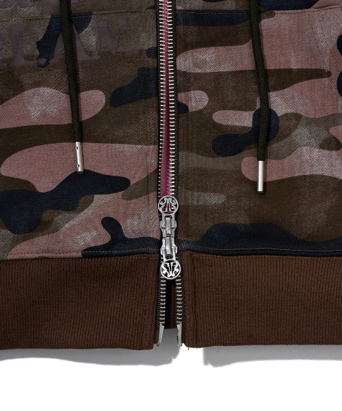 YOUHEE（ユヒ）の「CAMO CROP HOOD ZIP-UP_PINK（パーカー・レディース・その他・FREE）」の8枚目の写真