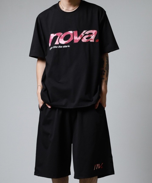 Jungle Storm(ジャングルストーム)の「JUNGLE STORM ロゴプリント半袖Tシャツ/柄ロゴワッペンショーツ 2点セット セットアップ(Tシャツ/カットソー・メンズ・アイボリー/ブラック/ピンク・L/M)」の6枚目の写真