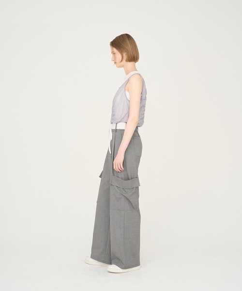 Nora Lily elle(ノラリリーエル)の「【Nora Lily】「elle」Seabreeze Stripe Cargo Pants(カーゴパンツ・レディース・グレー/ブラック・FREE)」の5枚目の写真