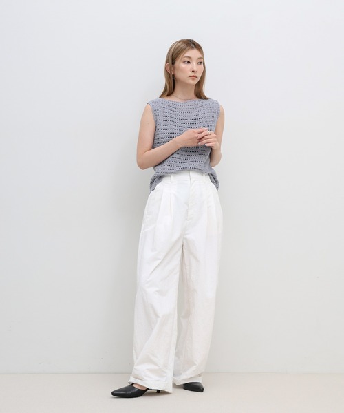 select MOCA（セレクトモカ）の「透かし編みノースリーブサマーニット（ニット/セーター・レディース・ベビーピンク/ライトグリーン/ナチュラル/ブルー/ブラック・FREE）」の10枚目の写真
