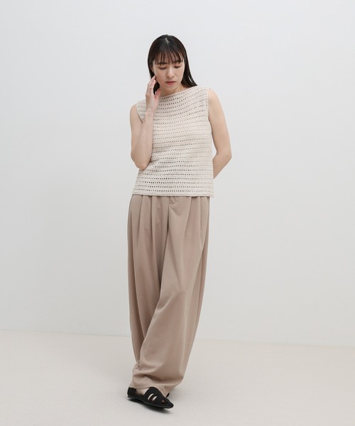 select MOCA（セレクトモカ）の「透かし編みノースリーブサマーニット（ニット/セーター・レディース・ベビーピンク/ライトグリーン/ナチュラル/ブルー/ブラック・FREE）」の17枚目の写真