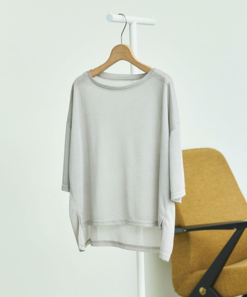 Doux archives(ドゥアルシーヴ)の「ラメシアーTee(Tシャツ/カットソー・レディース・ミント/グレイッシュベージュ/ブラウン・FREE)」の16枚目の写真