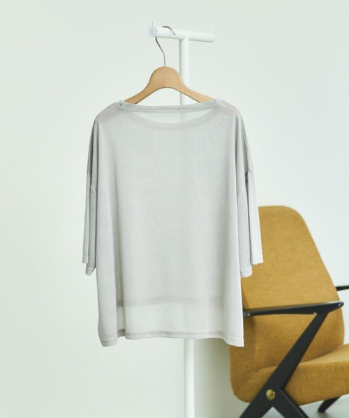 Doux archives(ドゥアルシーヴ)の「ラメシアーTee(Tシャツ/カットソー・レディース・ミント/グレイッシュベージュ/ブラウン・FREE)」の17枚目の写真