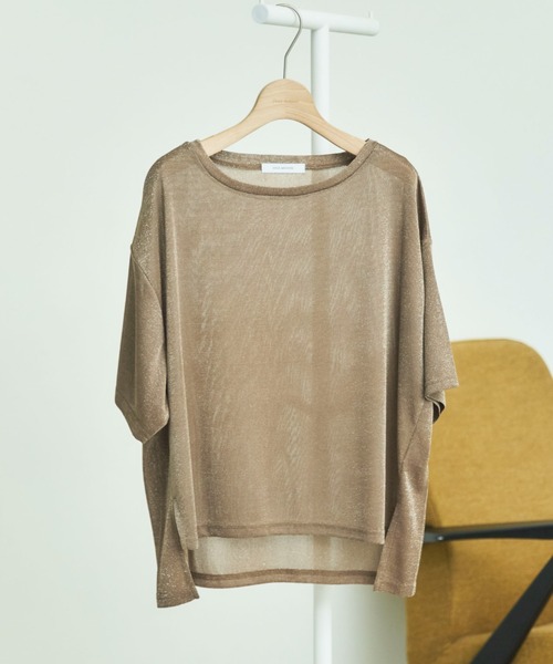 Doux archives(ドゥアルシーヴ)の「ラメシアーTee(Tシャツ/カットソー・レディース・ミント/グレイッシュベージュ/ブラウン・FREE)」の18枚目の写真