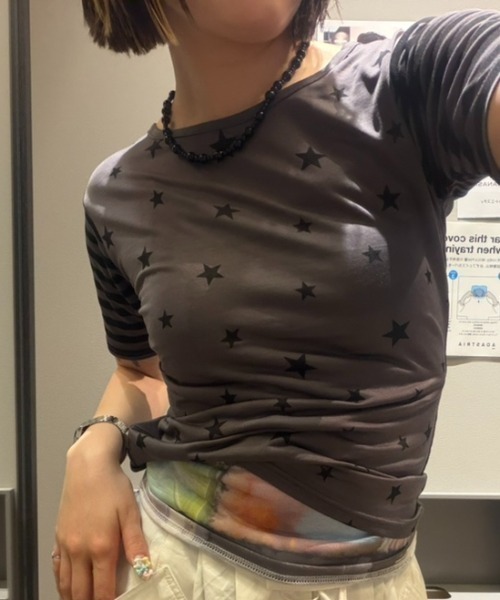 JEANASIS(ジーナシス)の「【25quee】プリントキリカエTEE/680981(Tシャツ/カットソー・レディース・ブラウン系その他/ブラック系その他/ホワイト系その他・FREE)」の13枚目の写真