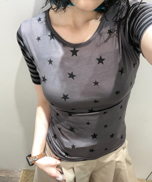 JEANASIS(ジーナシス)の「【25quee】プリントキリカエTEE/680981(Tシャツ/カットソー・レディース・ブラウン系その他/ブラック系その他/ホワイト系その他・FREE)」の14枚目の写真