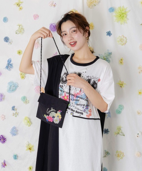 ScoLar（スカラー）の「162614：取り外し可能サコッシュ付き ポップ柄配色ワンピース（ワンピース・レディース・オフホワイト/ブラック・M）」の6枚目の写真