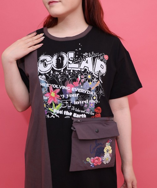 ScoLar（スカラー）の「162614：取り外し可能サコッシュ付き ポップ柄配色ワンピース（ワンピース・レディース・オフホワイト/ブラック・M）」の8枚目の写真