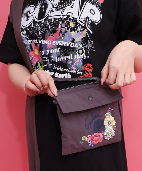 ScoLar（スカラー）の「162614：取り外し可能サコッシュ付き ポップ柄配色ワンピース（ワンピース・レディース・オフホワイト/ブラック・M）」の10枚目の写真