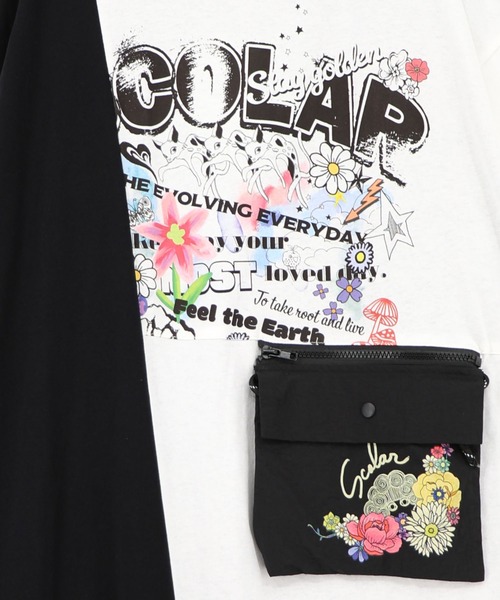 ScoLar（スカラー）の「162614：取り外し可能サコッシュ付き ポップ柄配色ワンピース（ワンピース・レディース・オフホワイト/ブラック・M）」の13枚目の写真