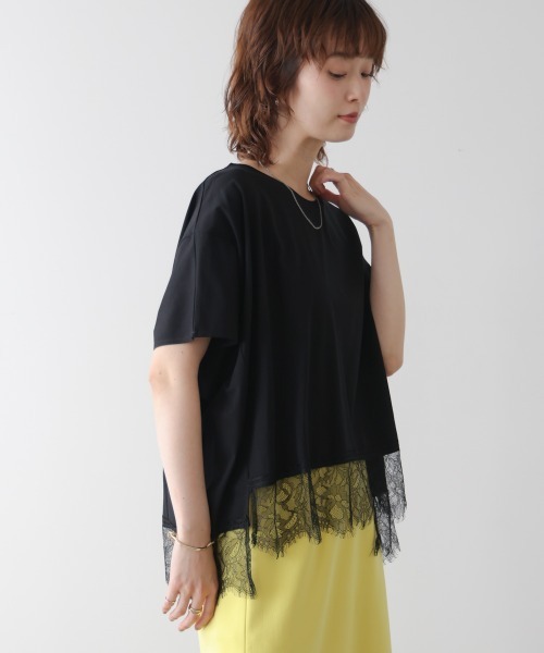 Bou Jeloud(ブージュルード)の「レースドルマンプルオーバー(Tシャツ/カットソー・レディース・ブラック/オフホワイト/グレー・FREE)」の18枚目の写真