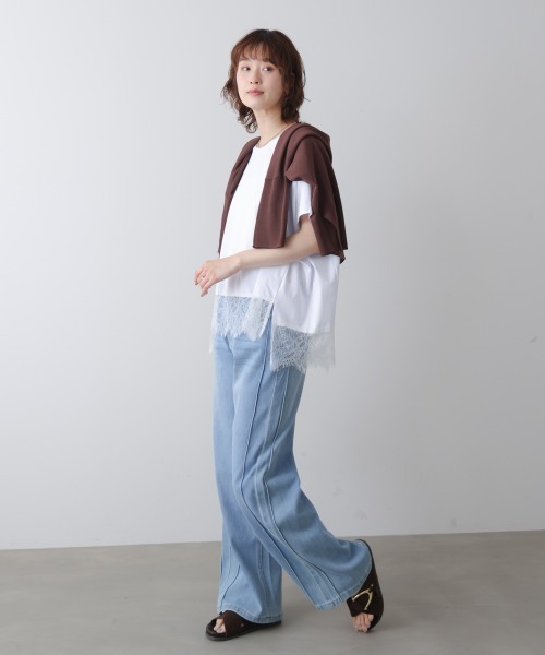 Bou Jeloud(ブージュルード)の「レースドルマンプルオーバー(Tシャツ/カットソー・レディース・ブラック/オフホワイト/グレー・FREE)」の8枚目の写真