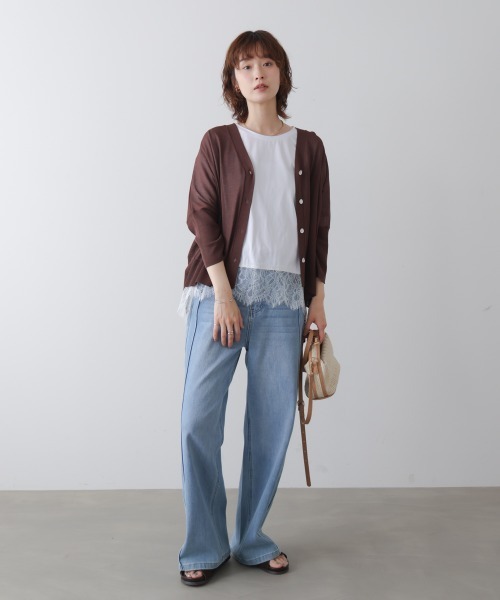 Bou Jeloud(ブージュルード)の「レースドルマンプルオーバー(Tシャツ/カットソー・レディース・ブラック/オフホワイト/グレー・FREE)」の9枚目の写真