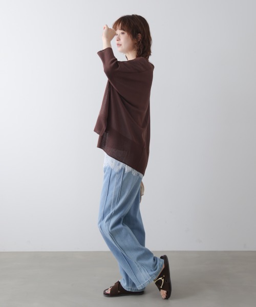 Bou Jeloud(ブージュルード)の「レースドルマンプルオーバー(Tシャツ/カットソー・レディース・ブラック/オフホワイト/グレー・FREE)」の11枚目の写真