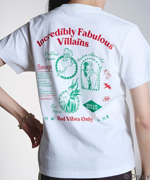 Disney(ディズニー)の「(COLSUN)INCREDIBLY FABULOUS VILLANS S/S TEE(Tシャツ/カットソー・レディース・ホワイト/バーガンディー・S/M)」の8枚目の写真