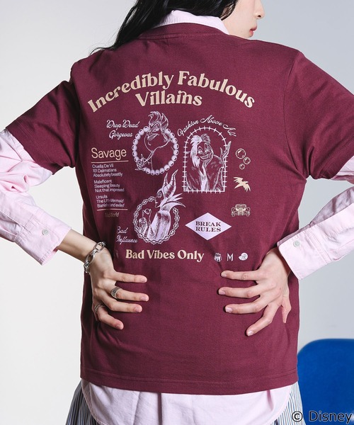 Disney(ディズニー)の「(COLSUN)INCREDIBLY FABULOUS VILLANS S/S TEE(Tシャツ/カットソー・レディース・ホワイト/バーガンディー・S/M)」の17枚目の写真