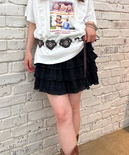 w closet(ダブルクローゼット)の「フリルミニティアードスカパン(スカート・レディース・オフホワイト/アイボリー/ブラック・FREE)」の18枚目の写真