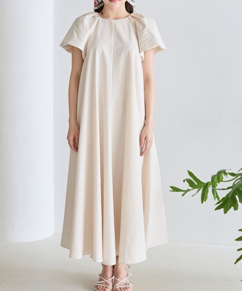 BIRTHDAY BASH(バースデイバッシュ)の「VOLUME SLEEVE A LINE DRESS(ボリュームスリーブAラインドレス)(ワンピース・レディース・ブラック/ホワイト系その他/ピンク/ベージュ・FREE)」の10枚目の写真