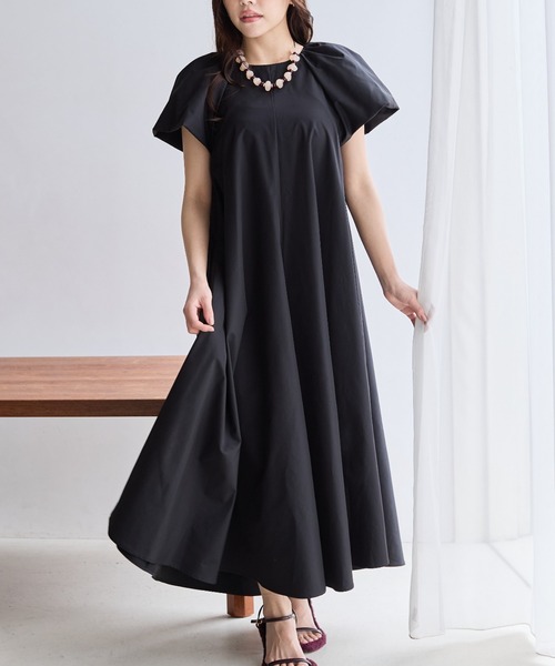 BIRTHDAY BASH(バースデイバッシュ)の「VOLUME SLEEVE A LINE DRESS(ボリュームスリーブAラインドレス)(ワンピース・レディース・ブラック/ホワイト系その他/ピンク/ベージュ・FREE)」の8枚目の写真