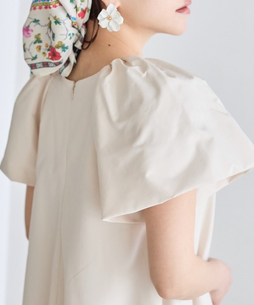 BIRTHDAY BASH(バースデイバッシュ)の「VOLUME SLEEVE A LINE DRESS(ボリュームスリーブAラインドレス)(ワンピース・レディース・ブラック/ホワイト系その他/ピンク/ベージュ・FREE)」の20枚目の写真
