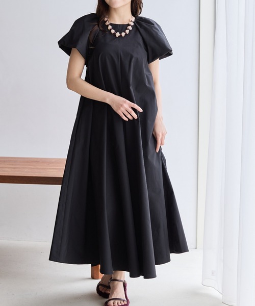 BIRTHDAY BASH(バースデイバッシュ)の「VOLUME SLEEVE A LINE DRESS(ボリュームスリーブAラインドレス)(ワンピース・レディース・ブラック/ホワイト系その他/ピンク/ベージュ・FREE)」の9枚目の写真