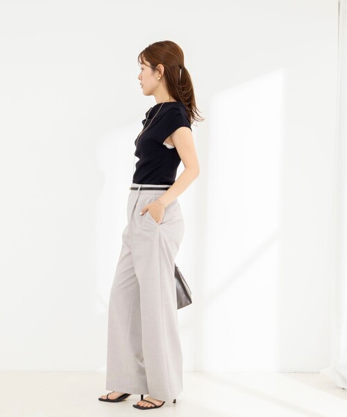 NOLLEY’S(ノーリーズ)の「《手洗い可能》オフショルダーノースリーブプルオーバー(ニット/セーター・レディース・ボルドー/ブラック/オフホワイト・38)」の16枚目の写真