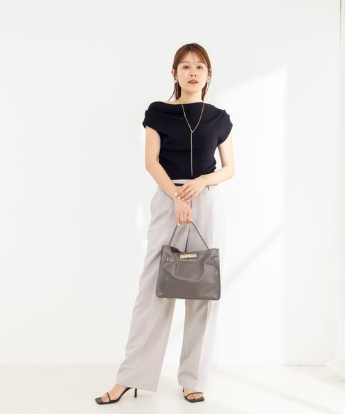NOLLEY’S(ノーリーズ)の「《手洗い可能》オフショルダーノースリーブプルオーバー(ニット/セーター・レディース・ボルドー/ブラック/オフホワイト・38)」の19枚目の写真