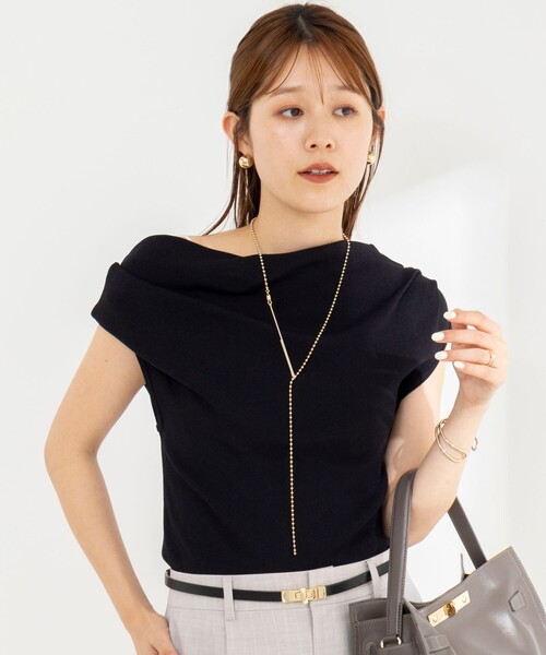 NOLLEY’S(ノーリーズ)の「《手洗い可能》オフショルダーノースリーブプルオーバー(ニット/セーター・レディース・ボルドー/ブラック/オフホワイト・38)」の20枚目の写真