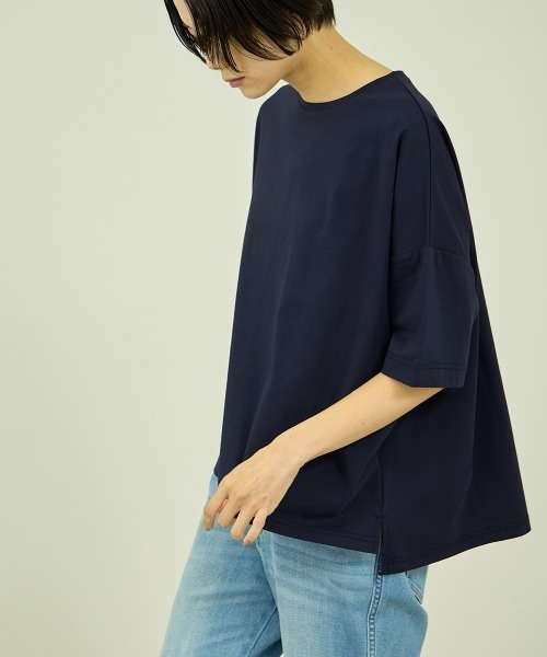 VICKY(ビッキー)の「コットンソロナジャージプルオーバー(Tシャツ/カットソー・レディース・ブラック/オフホワイト/ピンク/ネイビー・M)」の3枚目の写真