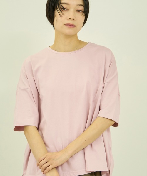 VICKY(ビッキー)の「コットンソロナジャージプルオーバー(Tシャツ/カットソー・レディース・ブラック/オフホワイト/ピンク/ネイビー・M)」の4枚目の写真
