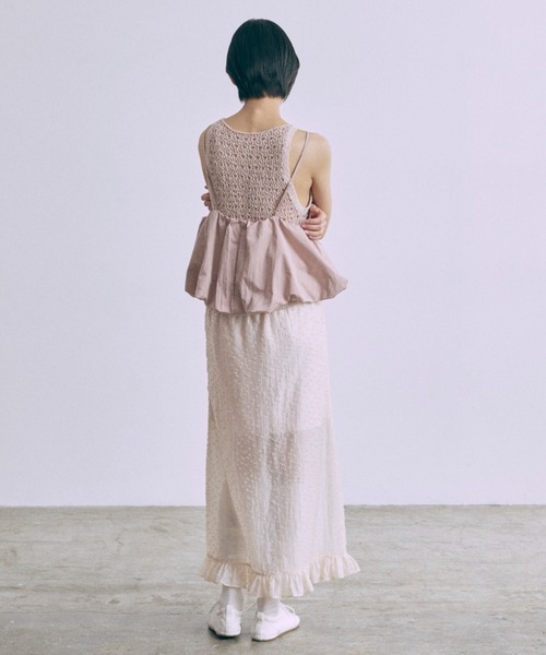 EN NEUME(エンノイム)の「Balloon Gathered Bustier Camisole(キャミソール・レディース・ピンク/ブラック/アイボリー・FREE)」の11枚目の写真