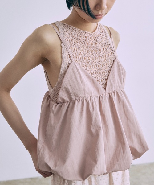 EN NEUME(エンノイム)の「Balloon Gathered Bustier Camisole(キャミソール・レディース・ピンク/ブラック/アイボリー・FREE)」の8枚目の写真