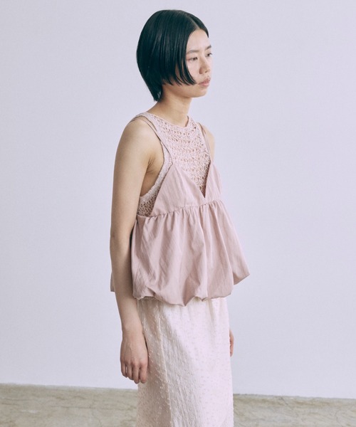 EN NEUME(エンノイム)の「Balloon Gathered Bustier Camisole(キャミソール・レディース・ピンク/ブラック/アイボリー・FREE)」の6枚目の写真