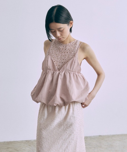 EN NEUME(エンノイム)の「Balloon Gathered Bustier Camisole(キャミソール・レディース・ピンク/ブラック/アイボリー・FREE)」の7枚目の写真