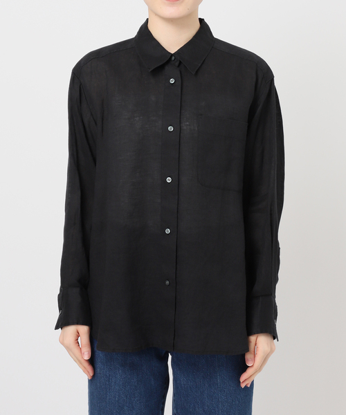 B.C STOCK(ベーセーストック)の「《追加2》《S/Mサイズ展開》手洗い可 / 2WAYフレンチリネンシャツ(シャツ/ブラウス・レディース・ピンク/ブルー/アイボリー/ブラック/イエロー・SMALL/MEDIUM)」の8枚目の写真
