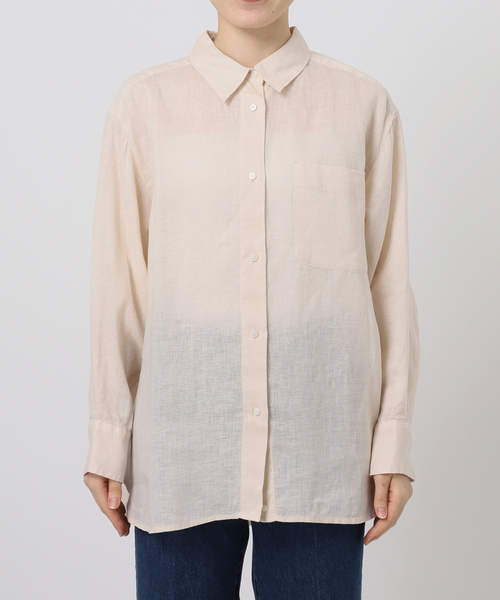 B.C STOCK(ベーセーストック)の「《追加2》《S/Mサイズ展開》手洗い可 / 2WAYフレンチリネンシャツ(シャツ/ブラウス・レディース・ピンク/ブルー/アイボリー/ブラック/イエロー・SMALL/MEDIUM)」の12枚目の写真