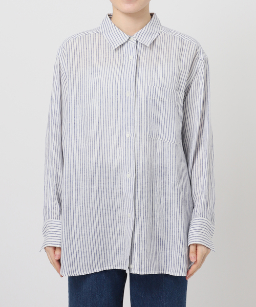 B.C STOCK(ベーセーストック)の「《追加2》《S/Mサイズ展開》手洗い可 / 2WAYフレンチリネンシャツ(シャツ/ブラウス・レディース・ピンク/ブルー/アイボリー/ブラック/イエロー・SMALL/MEDIUM)」の15枚目の写真