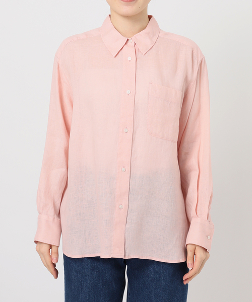 B.C STOCK(ベーセーストック)の「《追加2》《S/Mサイズ展開》手洗い可 / 2WAYフレンチリネンシャツ(シャツ/ブラウス・レディース・ピンク/ブルー/アイボリー/ブラック/イエロー・SMALL/MEDIUM)」の18枚目の写真