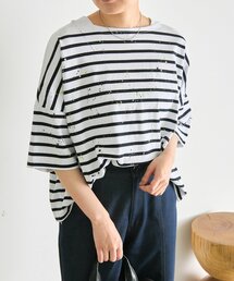 ear PAPILLONNER | ペイントボーダーTシャツ【SUM1 STYLE×MONT KEMMEL】(Tシャツ/カットソー)