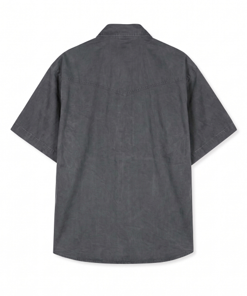 DE GRAND MATIN(ディグランドマーティン)の「Western Snap Vintage Washed Short Sleeve Shirt (Charcoal)(シャツ/ブラウス・メンズ・チャコール・FREE)」の5枚目の写真