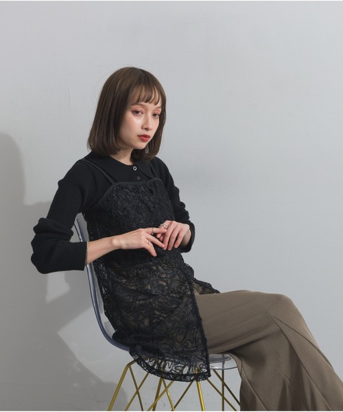 OandI（オーアンドアイ）の「レースジャガードキャミワンピース（ワンピース・レディース・ブラック・FREE）」の19枚目の写真