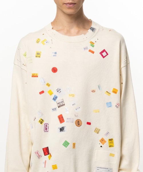 Maison MIHARA YASUHIRO(メゾンミハラヤスヒロ)の「Price Tag Sticker Printed Knit Sweater(ニット/セーター・メンズ・ホワイト/グレー/ブラック・44/46/48)」の7枚目の写真